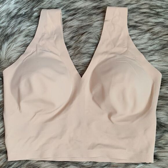 True and Co Laser Cut Flat Edge Removable Pads Seamless Bralette Bra Large - Picture 6 of 11